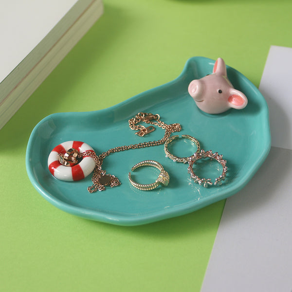 Swimming Pig Jewelry Ring Holder Dish Trinket Dish For Engagement Wedding Gifts