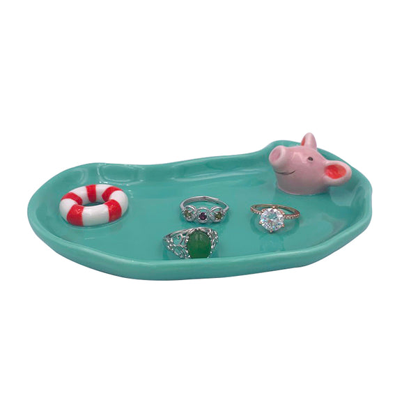 Swimming Pig Jewelry Ring Holder Dish Trinket Dish For Engagement Wedding Gifts